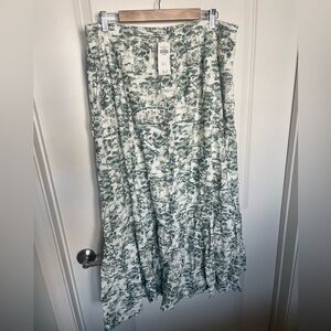 Abercrombie & Fitch Asymmetrical Green and White Skirt
